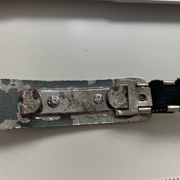 Vintage 80s Silver Toned Stretch Scale Waist Belt - Picture 8 of 12